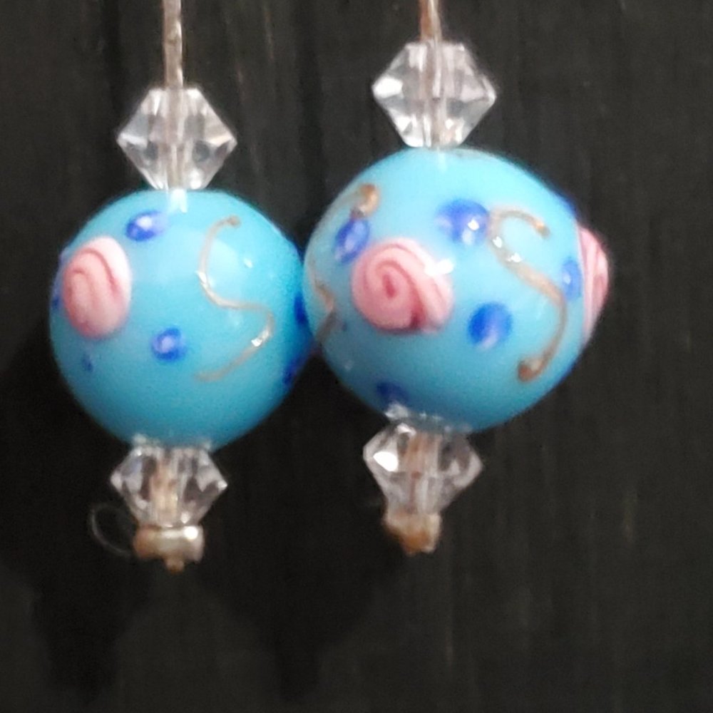 Handmade silver and glass earings